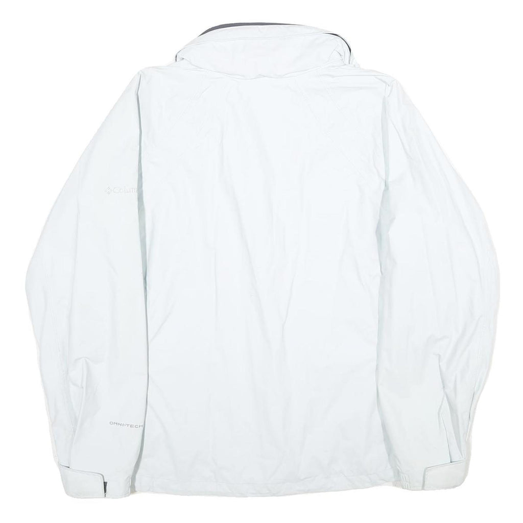 COLUMBIA Womens White & Grey Outdoor Jacket XL Nylon Zip Waterproof Breathable