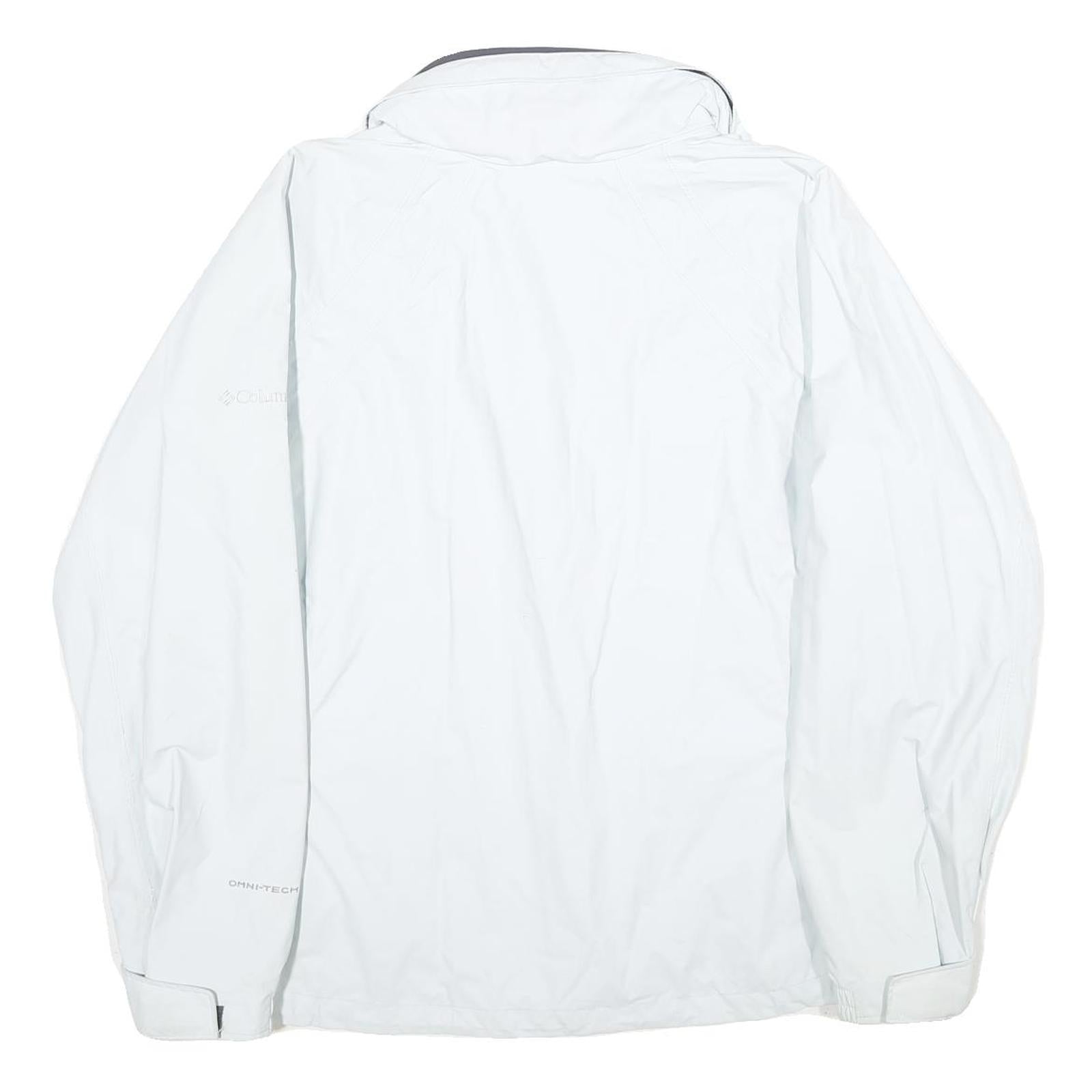 COLUMBIA Womens White & Grey Outdoor Jacket XL Nylon Zip Waterproof Breathable