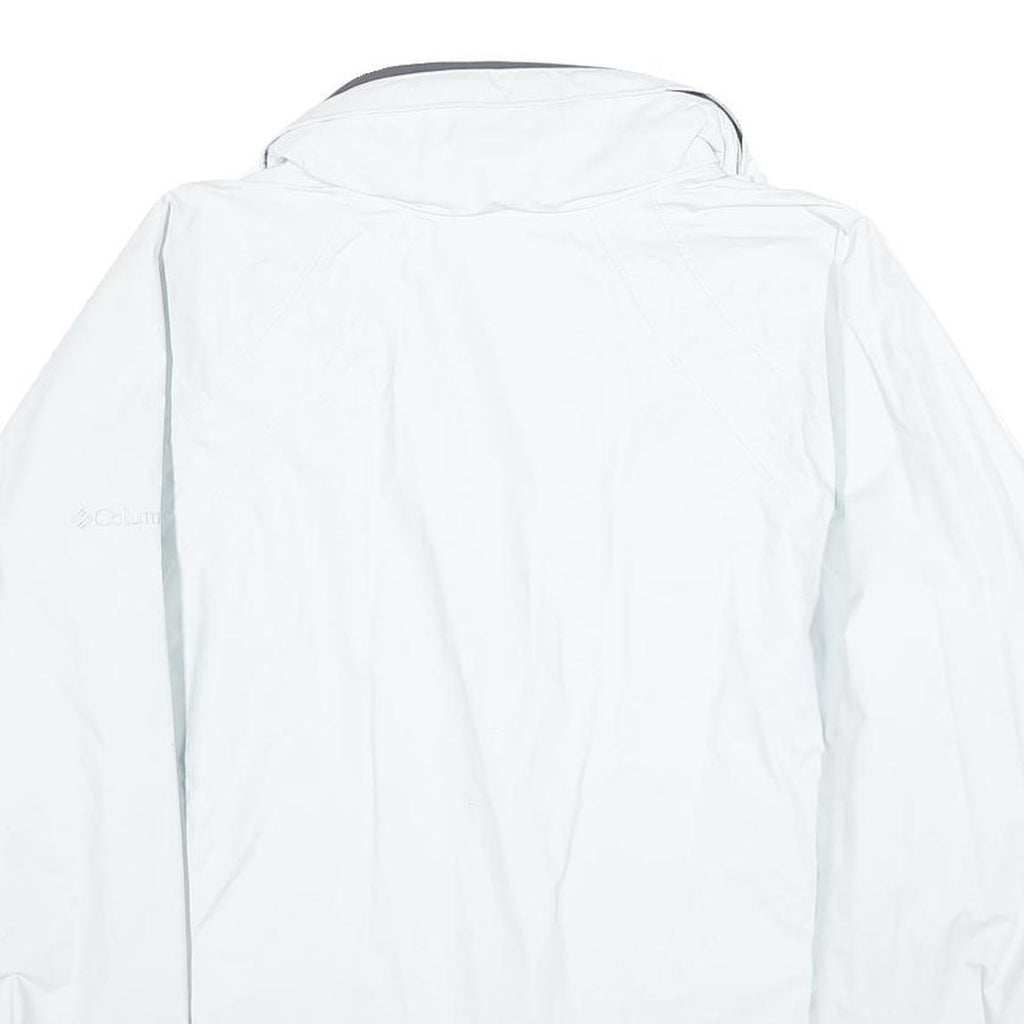 COLUMBIA Womens White & Grey Outdoor Jacket XL Nylon Zip Waterproof Breathable