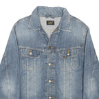 LEE Mens Blue Denim Jacket XL Cotton Blend Button Closure Classic Fit Casual