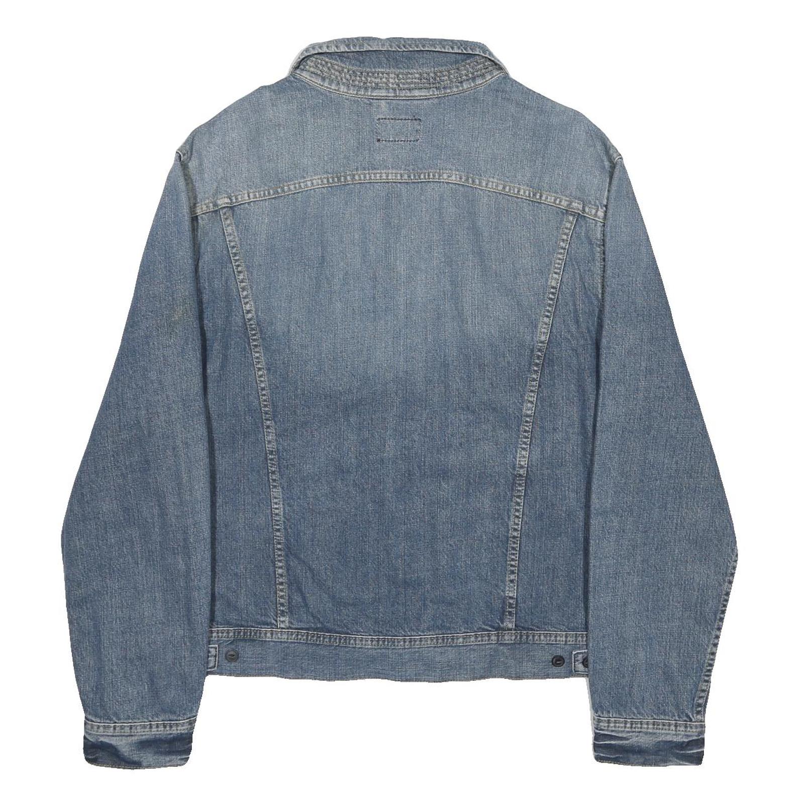 LEE Mens Blue Denim Jacket XL Cotton Blend Button Closure Classic Fit Casual
