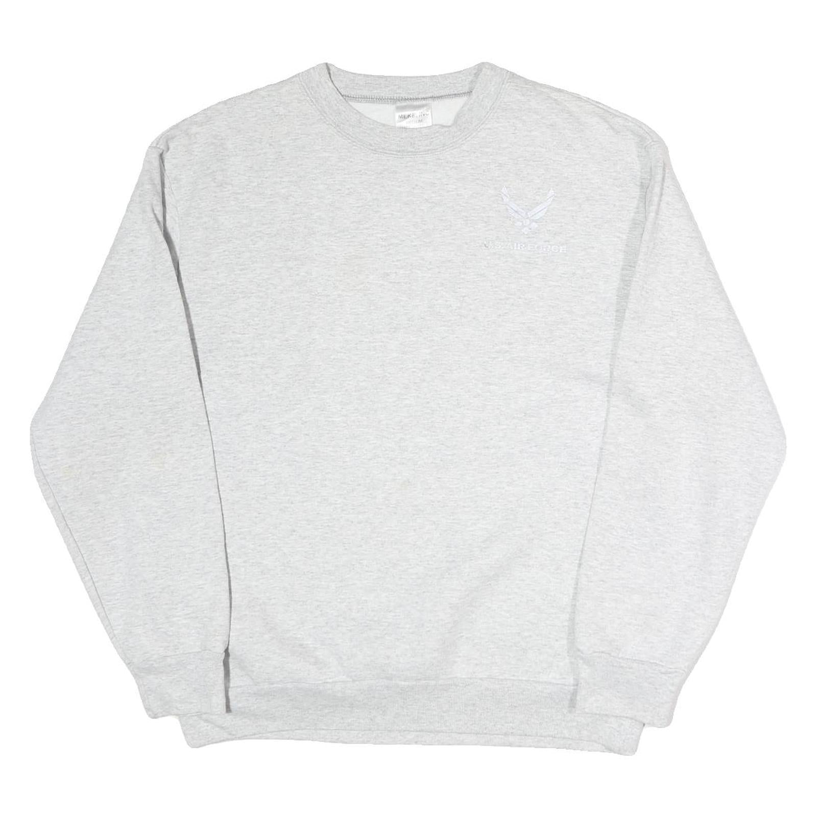 MEKE Mens Grey Sweatshirt Crew Neck M Cotton Pullover Comfortable Casual
