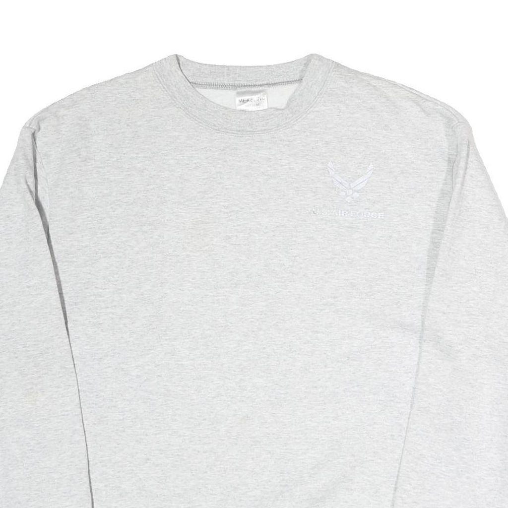 MEKE Mens Grey Sweatshirt Crew Neck M Cotton Pullover Comfortable Casual