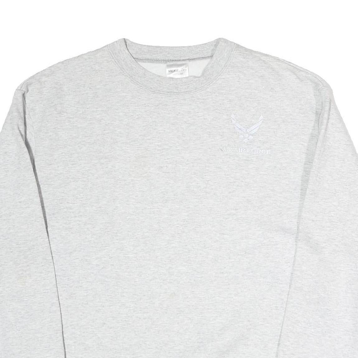 MEKE Mens Grey Sweatshirt Crew Neck M Cotton Pullover Comfortable Casual