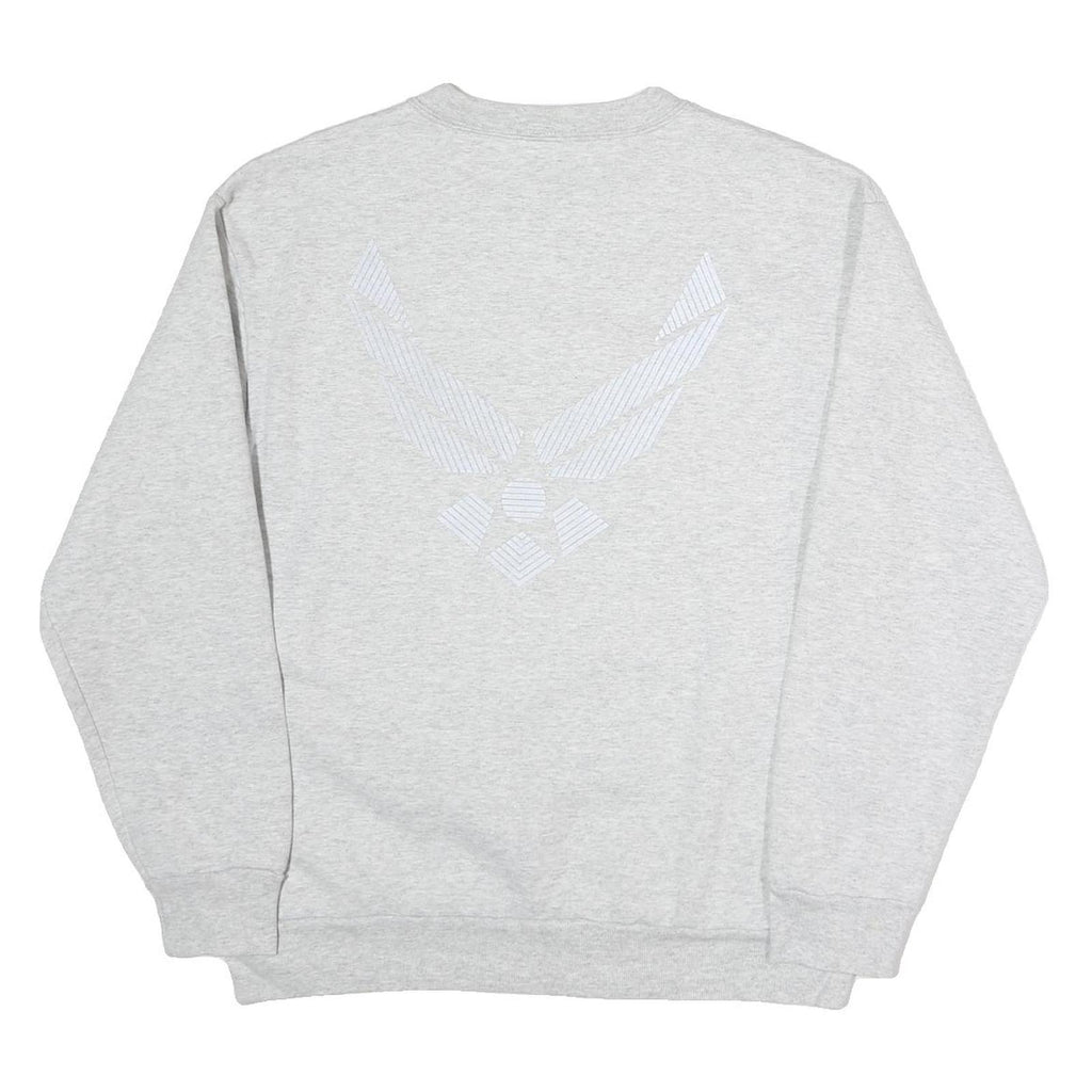 MEKE Mens Grey Sweatshirt Crew Neck M Cotton Pullover Comfortable Casual