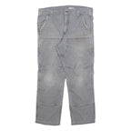 CARHARTT Mens Cotton Blend Grey Relaxed Fit Straight Trousers W34 L27 Workwear