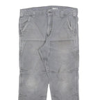 CARHARTT Mens Cotton Blend Grey Relaxed Fit Straight Trousers W34 L27 Workwear