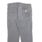 CARHARTT Mens Cotton Blend Grey Relaxed Fit Straight Trousers W34 L27 Workwear