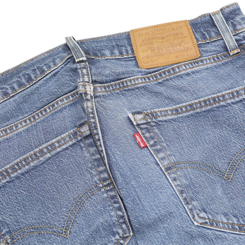 LEVI'S 511 BIG E Mens Slim Jeans Blue Denim W30 L32 Classic Cotton Blend Zip