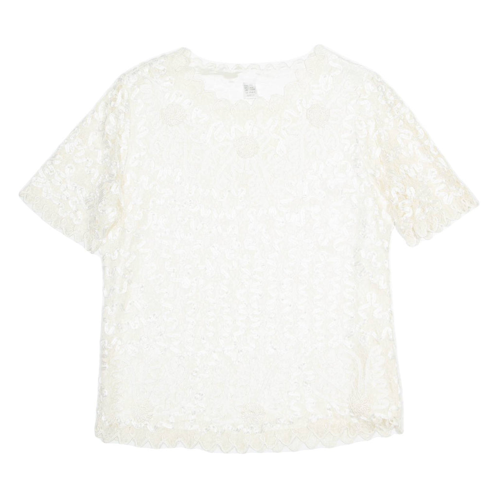 Womens Top Beige Floral M