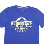RUSSELL ATHLETIC Mens Blue Bloom TWP Soccer Graphic T-Shirt M Short Sleeve Crew