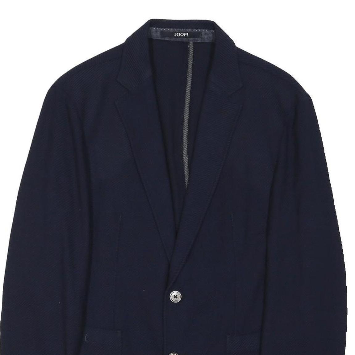 JOOP! Mens Blue Wool Blend Blazer Jacket L Classic Tailored Button Collar