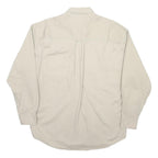 CHAPS RALPH LAUREN Mens Beige Cotton Shirt L Embroidered Pocket Button-Down