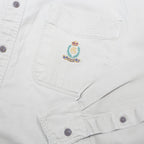 CHAPS RALPH LAUREN Mens Beige Cotton Shirt L Embroidered Pocket Button-Down