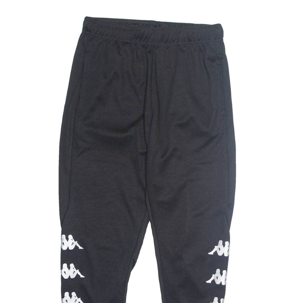 KAPPA Mens Track Pants Black Tapered M W28 L28