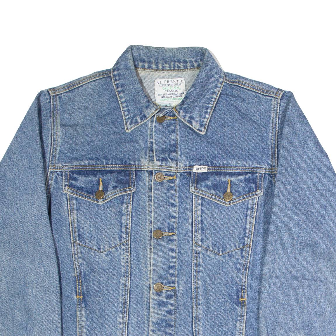 GUESS Mens Denim Jacket Blue M