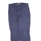 CARHARTT Mens Relaxed Fit Blue Cotton Blend Trousers W34 L32 Cargo Workwear