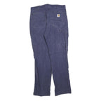 CARHARTT Mens Relaxed Fit Blue Cotton Blend Trousers W34 L32 Cargo Workwear