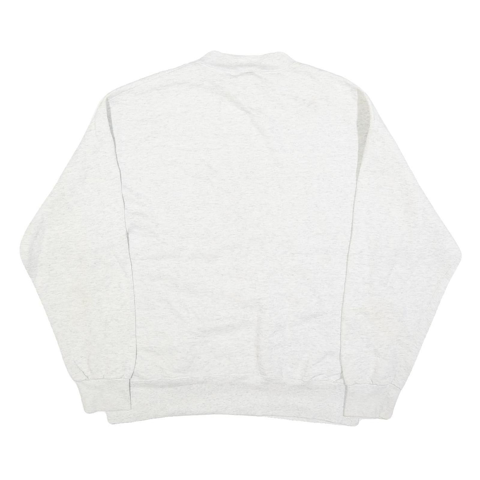 PRO SPIRIT Mens White Crew Neck L Cotton Blend Casual Sweatshirt Pullover