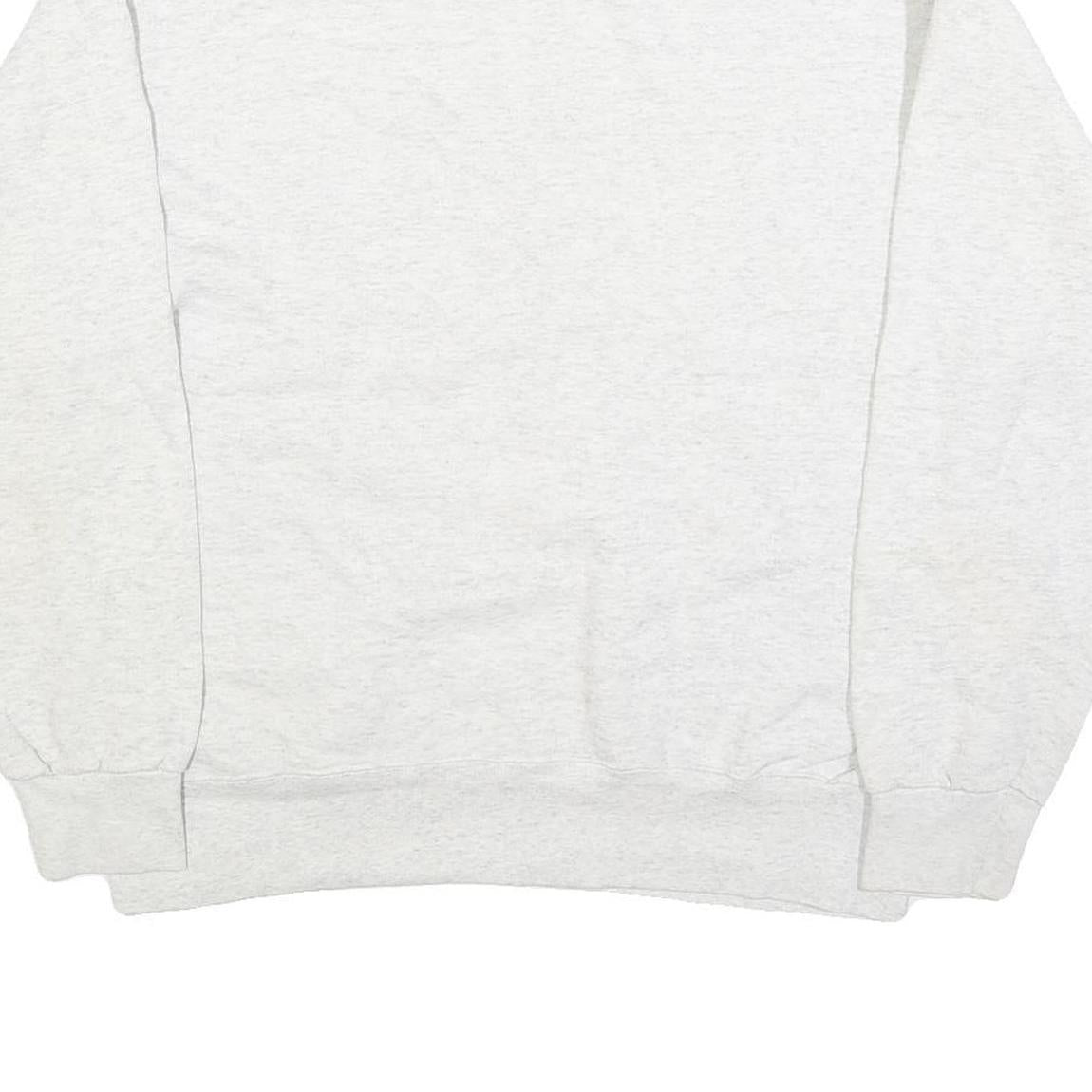 PRO SPIRIT Mens White Crew Neck L Cotton Blend Casual Sweatshirt Pullover