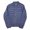 FILA Womens Blue Puffer Jacket UK 14 Polyester Blend Zip Lightweight Quilted