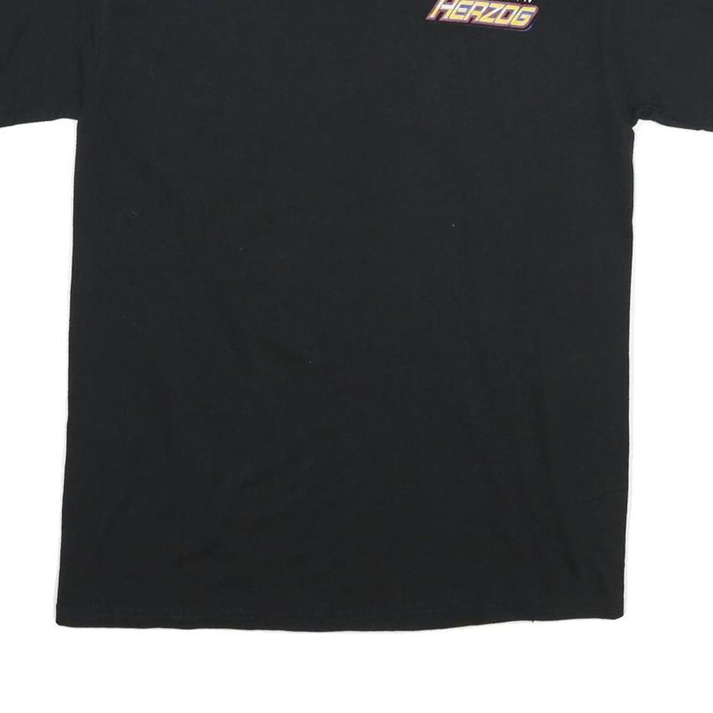 GILDAN Mens Black Austin Herzog Graphic T-Shirt M Short Sleeve Crew Neck Car