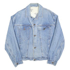 PACIFIQUE SUD Womens Blue Denim Jacket L Cotton Button Plain Classic Fit