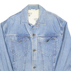 PACIFIQUE SUD Womens Blue Denim Jacket L Cotton Button Plain Classic Fit