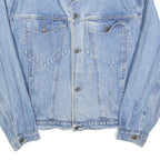 PACIFIQUE SUD Womens Blue Denim Jacket L Cotton Button Plain Classic Fit