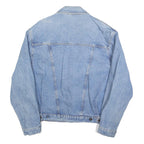 PACIFIQUE SUD Womens Blue Denim Jacket L Cotton Button Plain Classic Fit