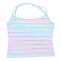 REEBOK Girls Blue & Pink Striped Vest L Adjustable Straps Cotton Blend