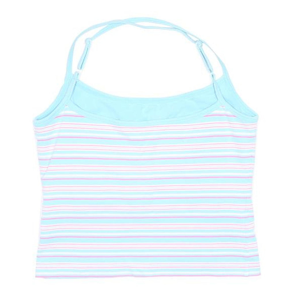 REEBOK Girls Blue & Pink Striped Vest L Adjustable Straps Cotton Blend