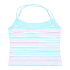 REEBOK Girls Blue & Pink Striped Vest L Adjustable Straps Cotton Blend