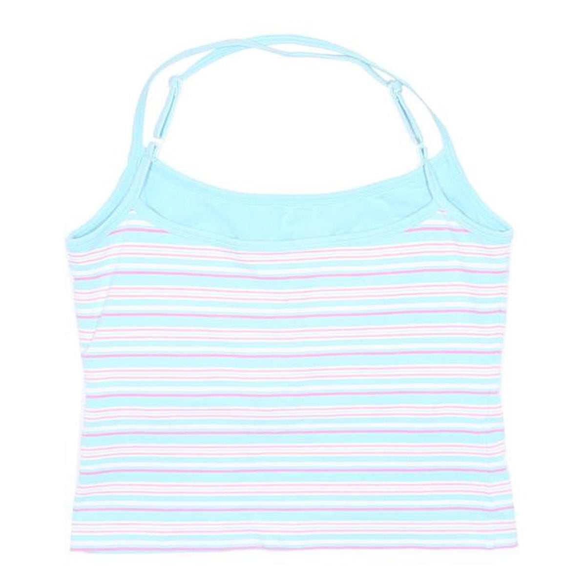 REEBOK Girls Blue & Pink Striped Vest L Adjustable Straps Cotton Blend