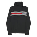 PENDLETON Womens Black Red & Grey Patterned Cotton Blend Jumper Roll Neck Tight