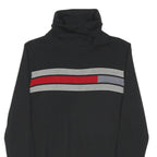 PENDLETON Womens Black Red & Grey Patterned Cotton Blend Jumper Roll Neck Tight