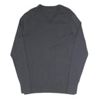 HILFIGER DENIM Mens Black V-Neck Plain Cotton Blend Jumper XL Classic Knitwear