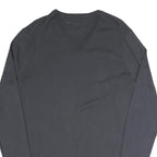 HILFIGER DENIM Mens Black V-Neck Plain Cotton Blend Jumper XL Classic Knitwear