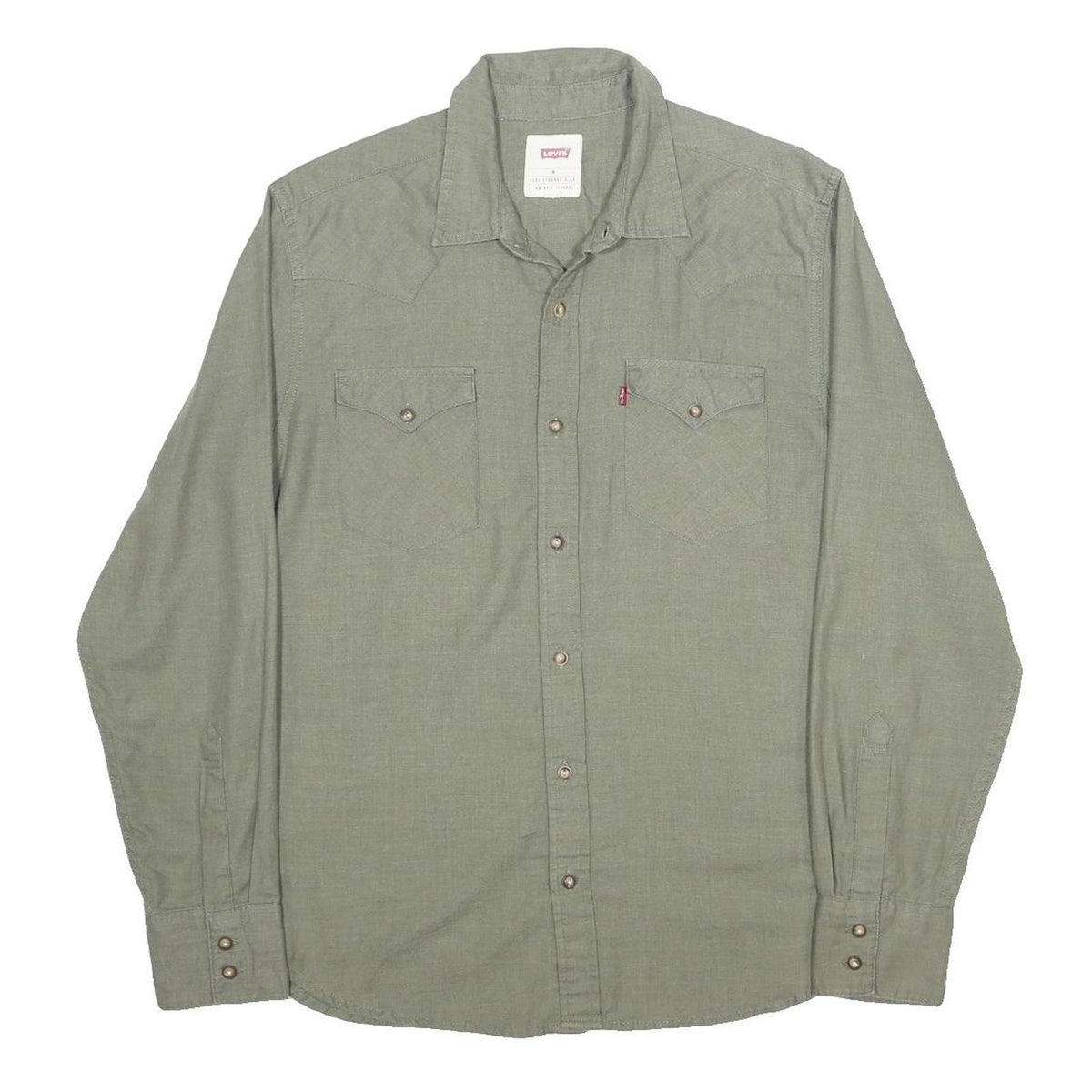 LEVI'S Mens Green Cotton Blend Shirt M Casual Long Sleeve Button Shirt