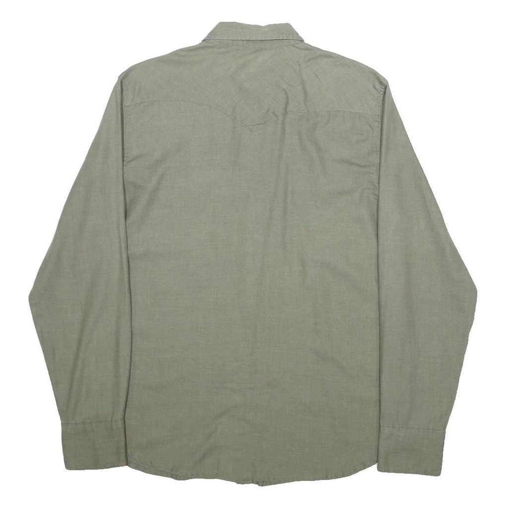 LEVI'S Mens Green Cotton Blend Shirt M Casual Long Sleeve Button Shirt