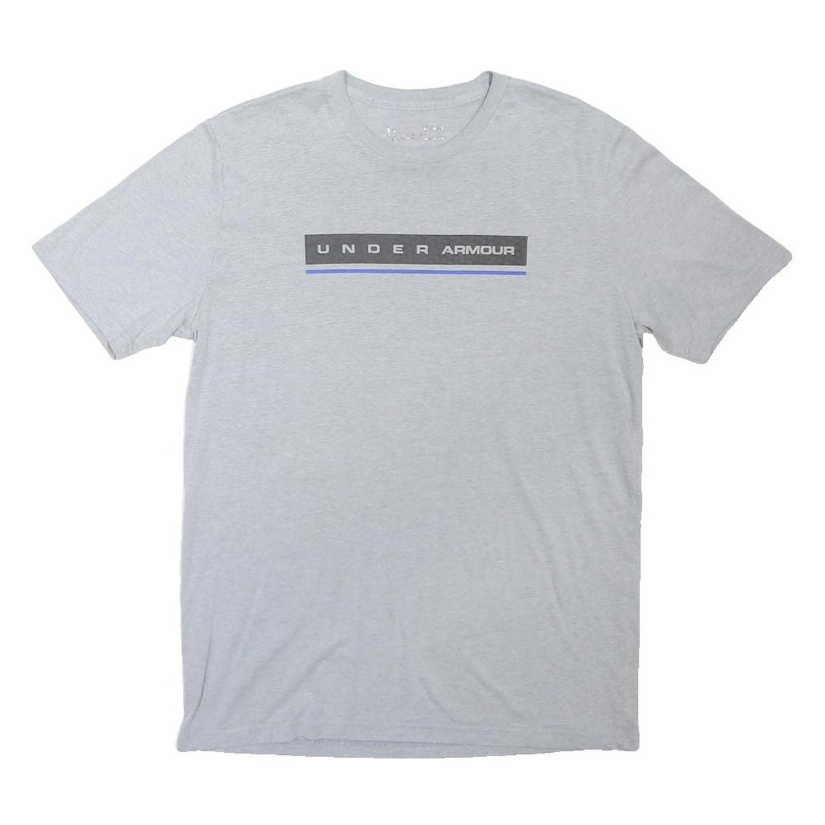 UNDER ARMOUR Mens Grey & Blue Graphic T-Shirt M Short Sleeve Crew Neck Casual