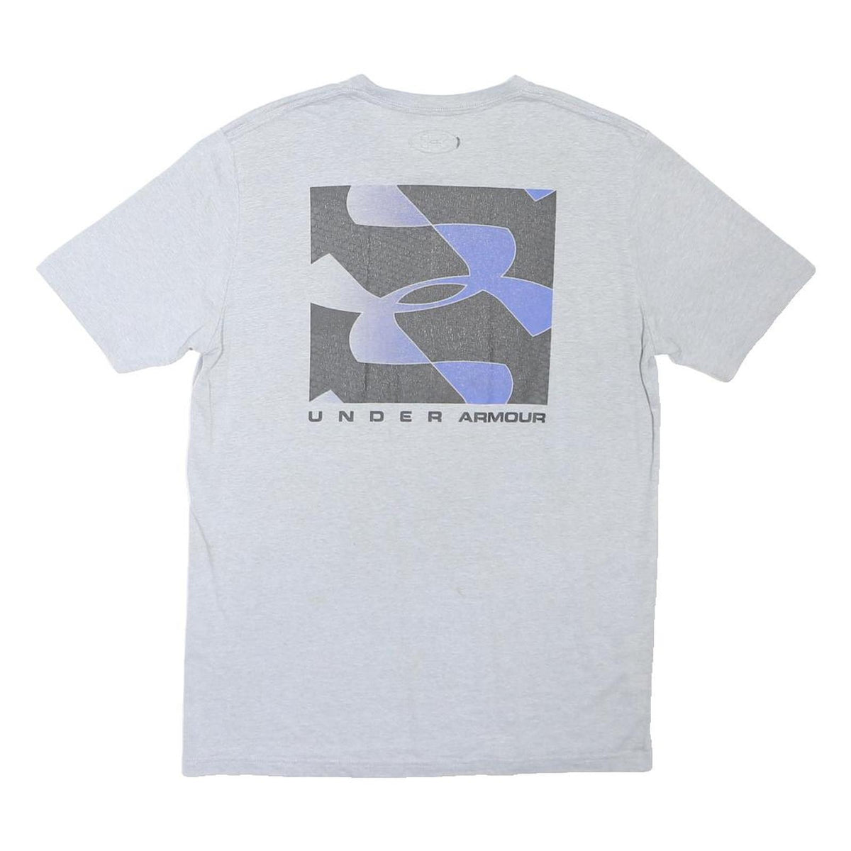 UNDER ARMOUR Mens Grey & Blue Graphic T-Shirt M Short Sleeve Crew Neck Casual