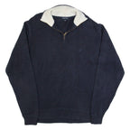 NAUTICA Mens Jumper Blue 1/4 Zip Tight Knit L