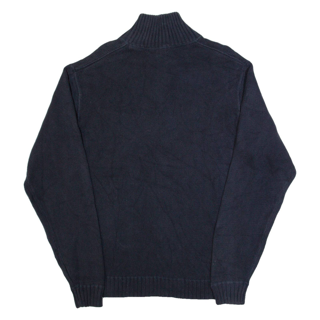 NAUTICA Mens Jumper Blue 1/4 Zip Tight Knit L