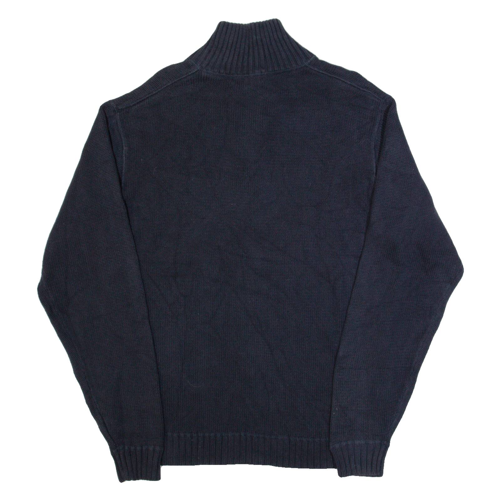 NAUTICA Mens Jumper Blue 1/4 Zip Tight Knit L