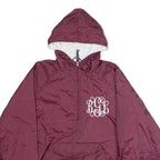 CHARLES RIVER APPAREL Mens Pullover Jacket Maroon Nylon 90s Hooded S