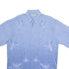 HOLLIS RIVER Mens Hawaiian Shirt Blue Floral M