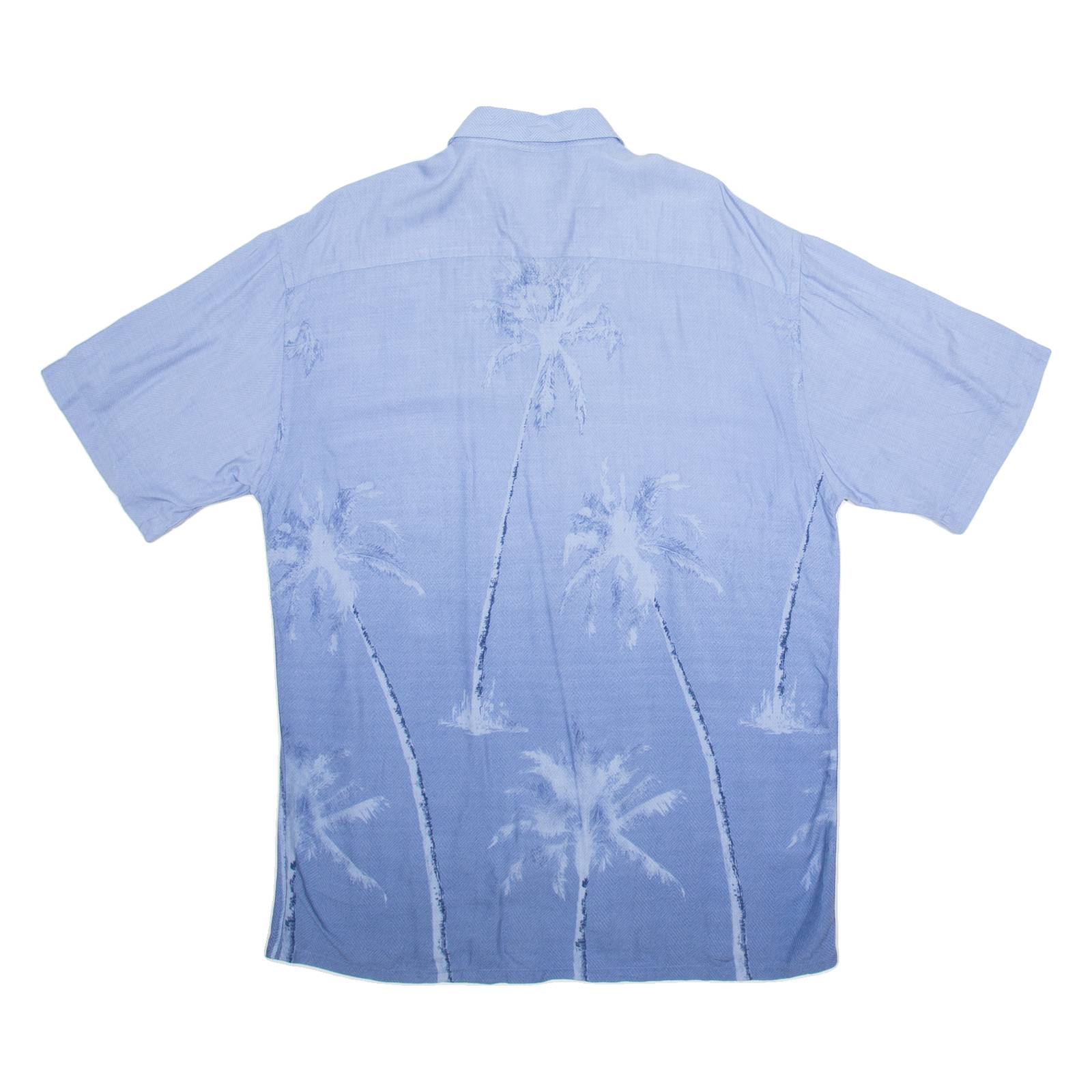 HOLLIS RIVER Mens Hawaiian Shirt Blue Floral M