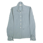 SAINT CLAIRE PARIS Womens Blue Shirt Long Sleeve Point Collar Cotton M Stylish