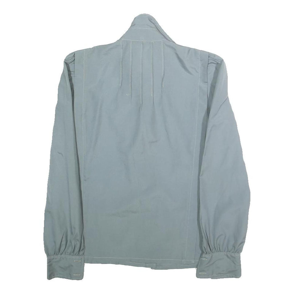 SAINT CLAIRE PARIS Womens Blue Shirt Long Sleeve Point Collar Cotton M Stylish